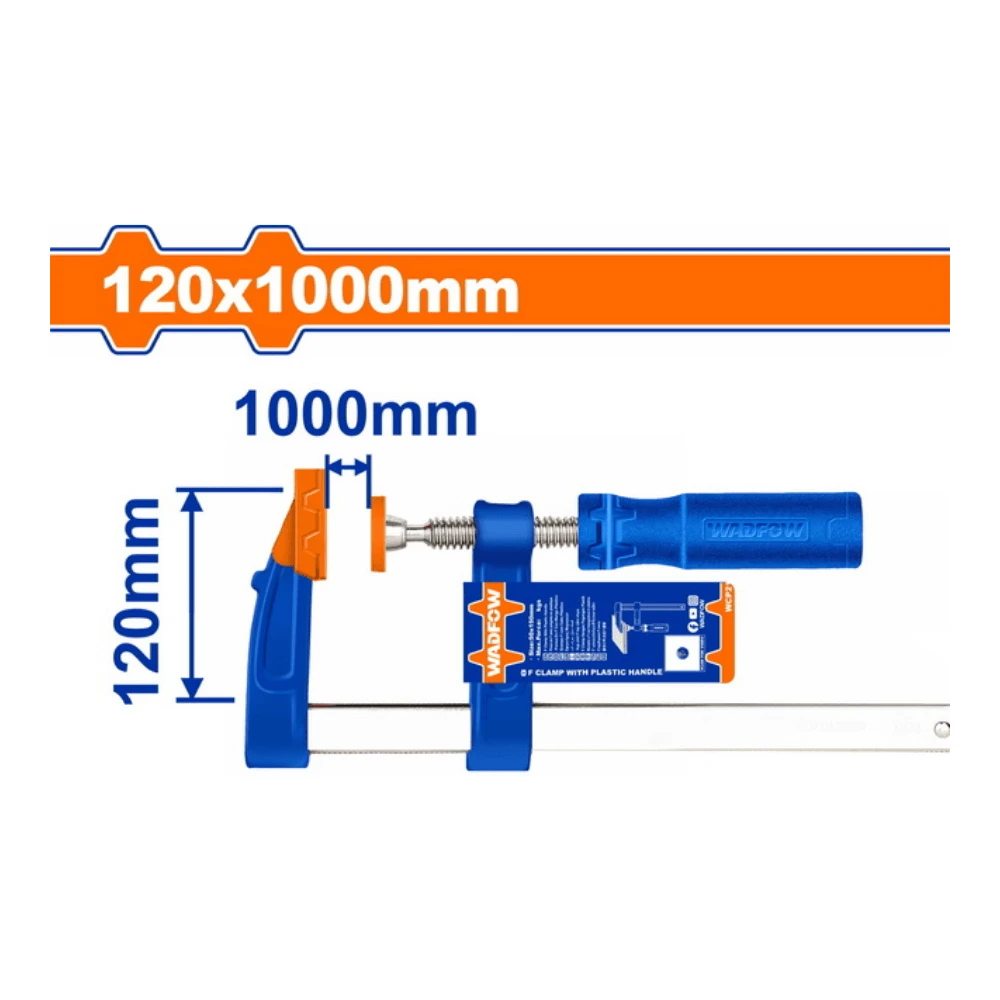 WADFOW Serre-joint de type F poignée en plastique 120x1000mm