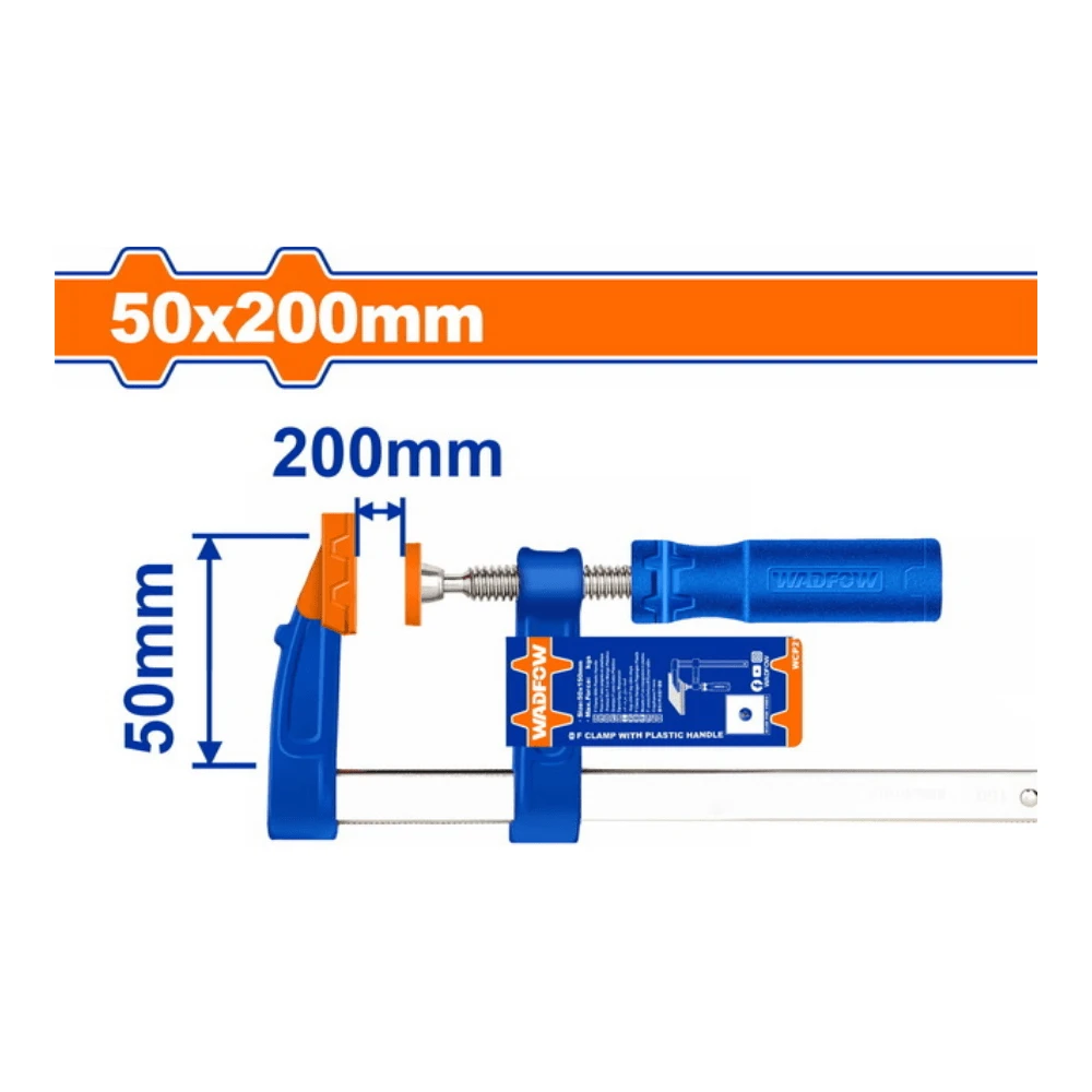 WADFOW Serre-joint de type F poignée en plastique 50x200mm