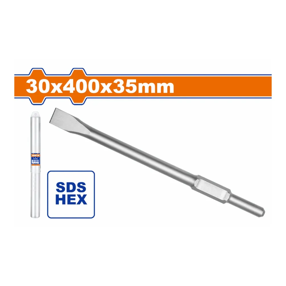 WADFOW Burin plat SDS-Hex pour marteau piqueur 400 x 35 x 30mm