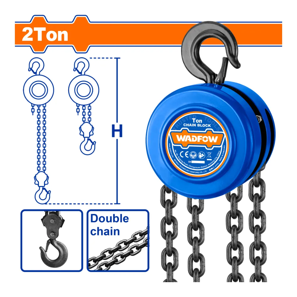 WADFOW Palan à chaine 2 tonnes 2 brins 2.9m