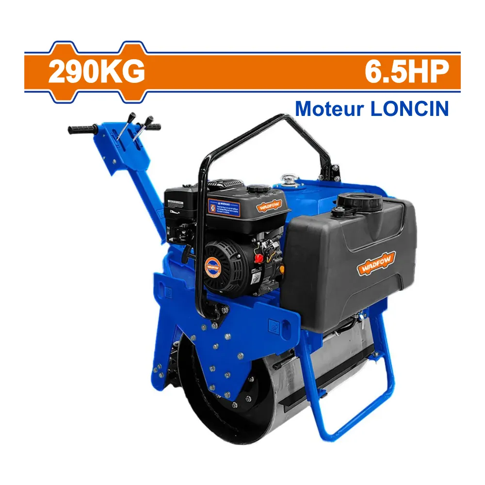 WADFOW Rouleau compacteur vibrant à essence 6.5HP 290kg 15KN