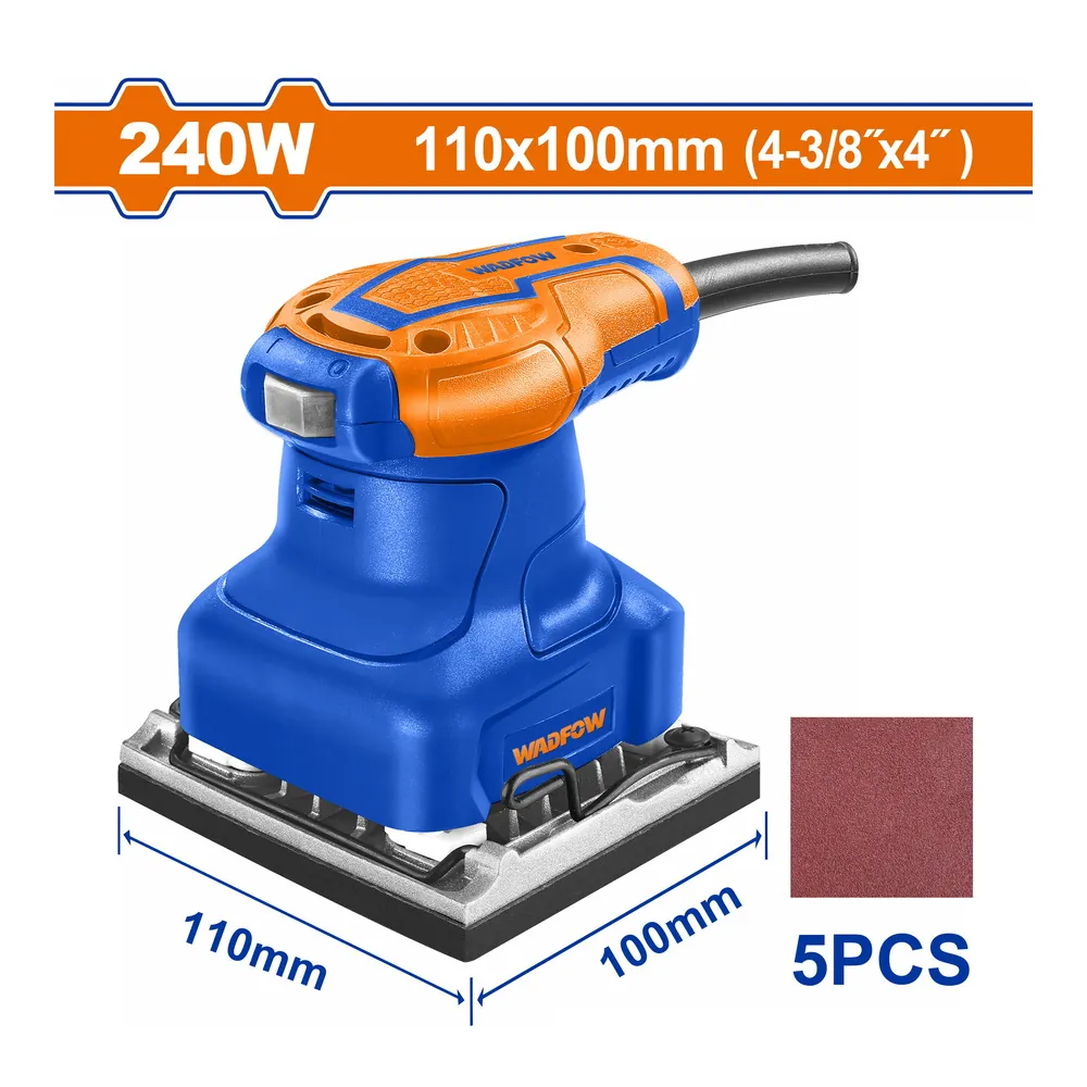WADFOW Ponceuse vibrante à palme 240W 110 x 100mm