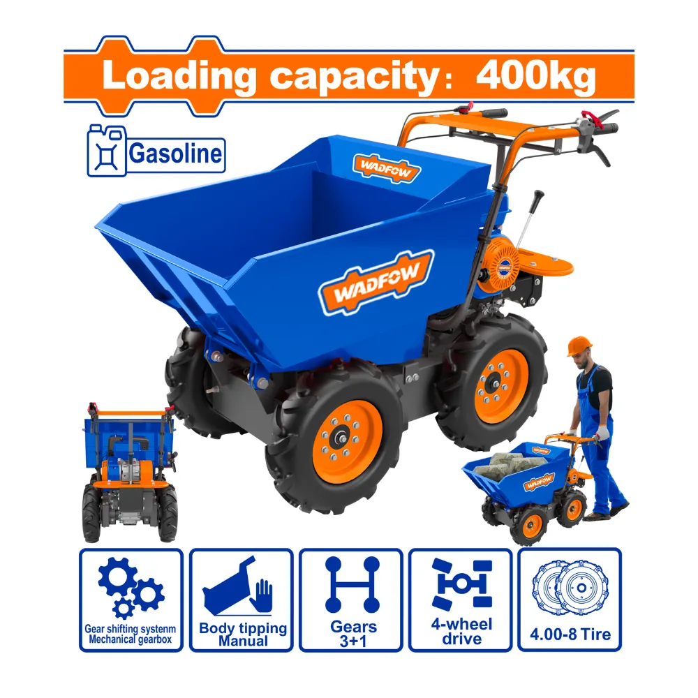 WADFOW Brouette à essence 400kg 4.8kW 6.5HP