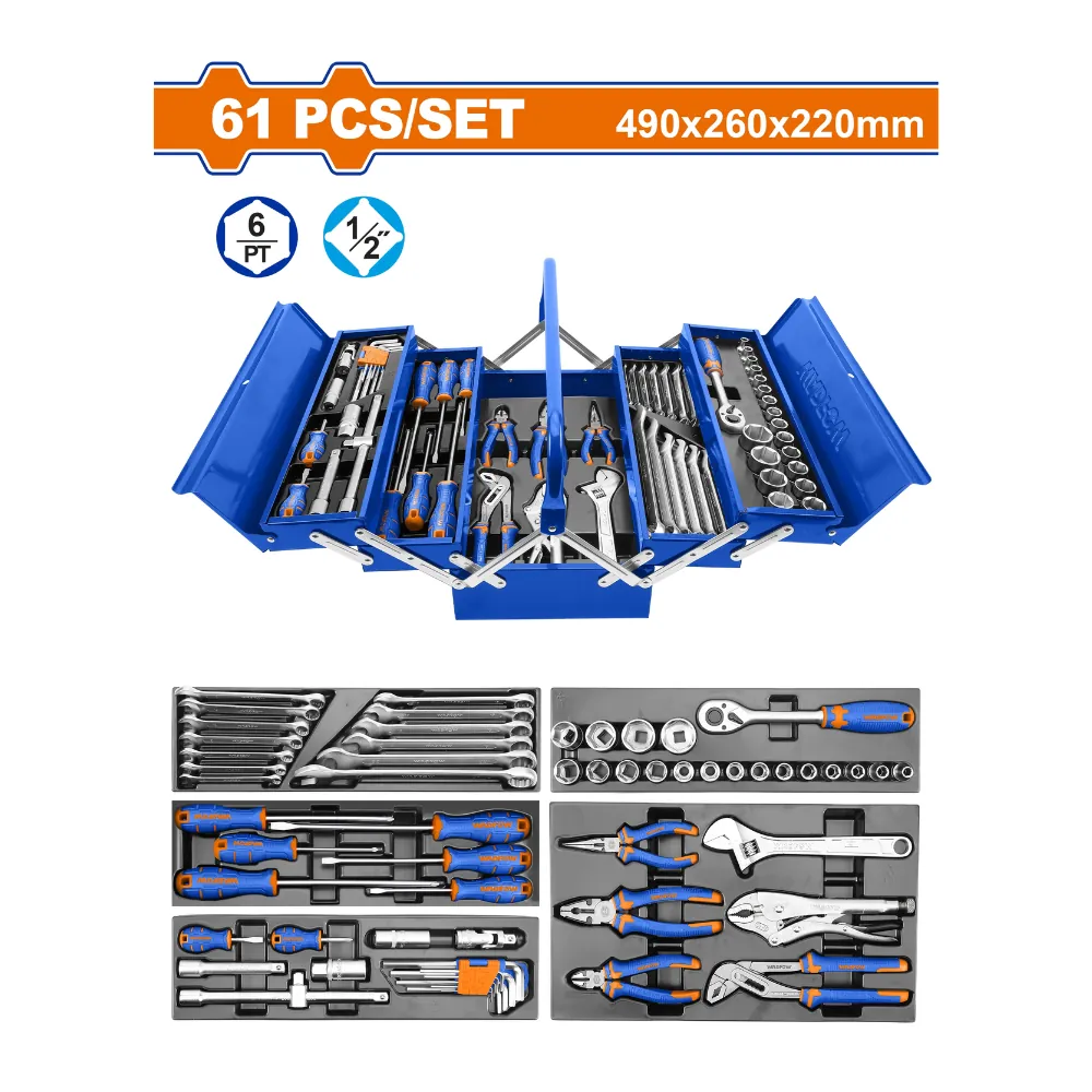 WADFOW Coffret à outils métallique 61 pièces