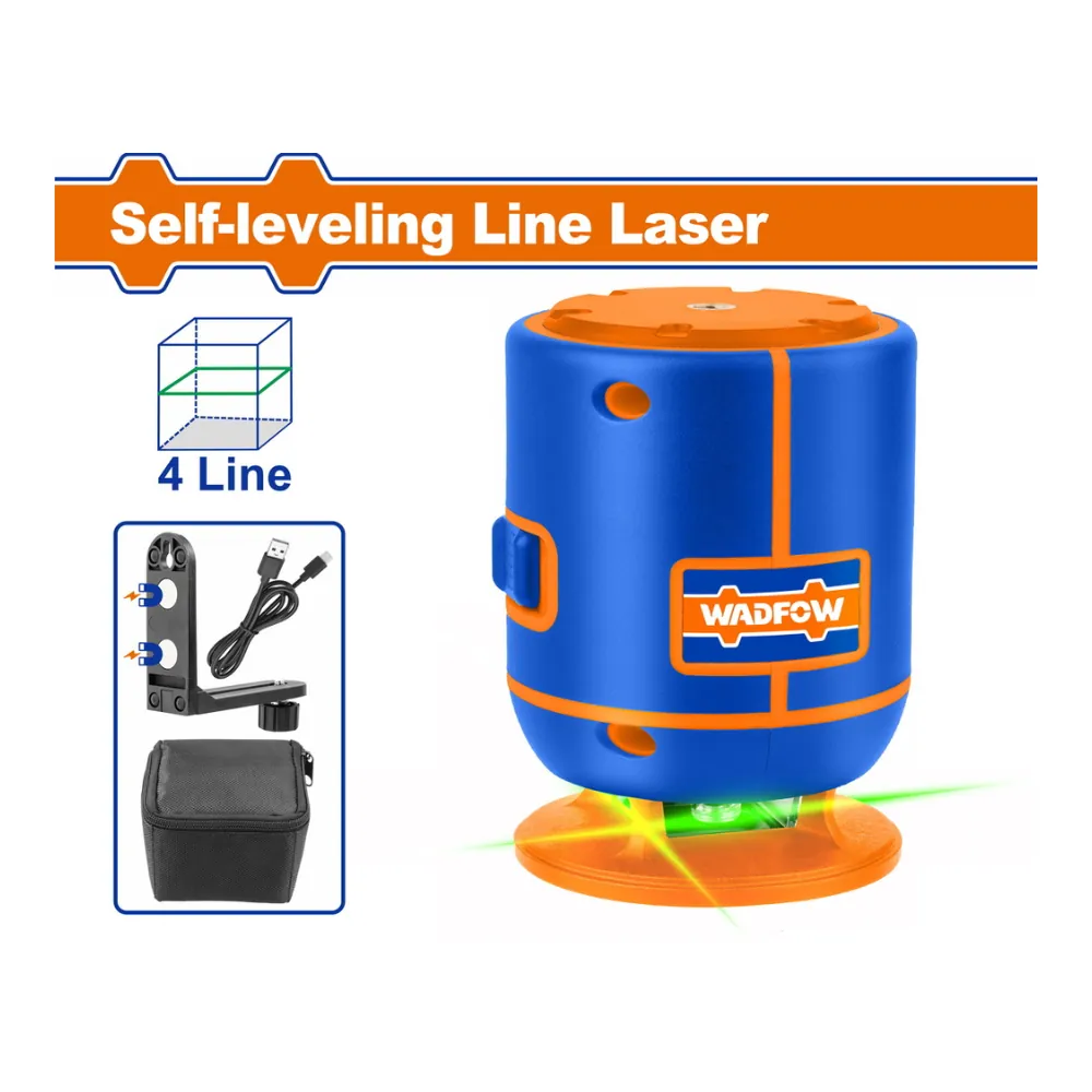 WADFOW Niveau laser 30 m auto-nivelant faisceaux verts 4 lignes