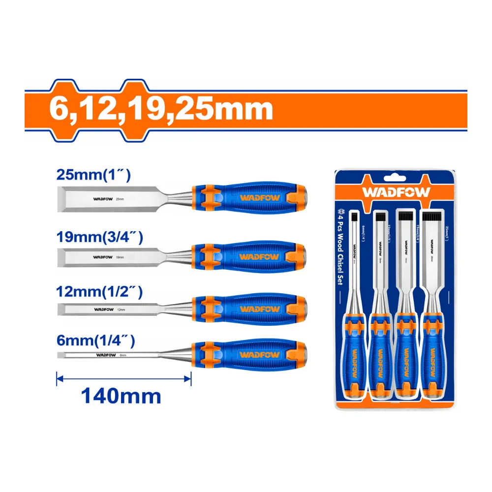 WADFOW Jeu de 4 ciseaux à bois 6-25mm