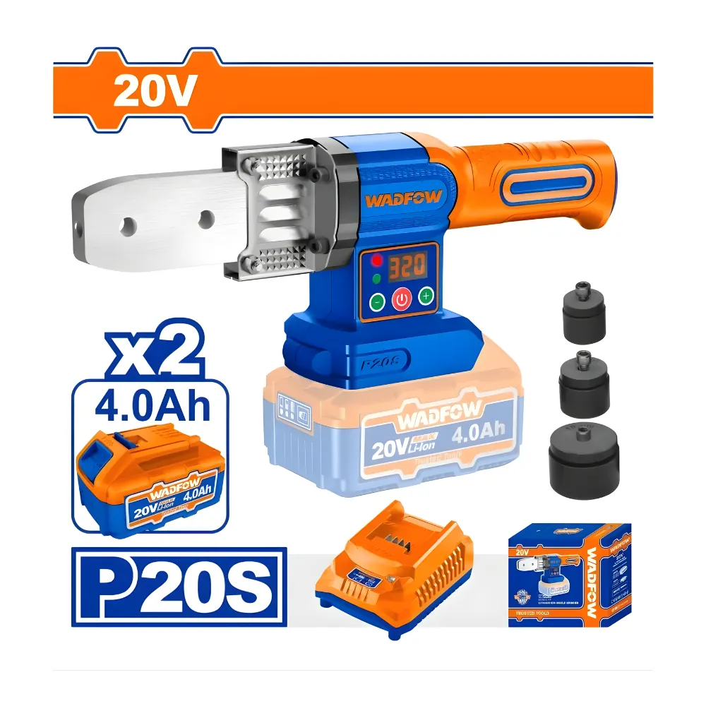WADFOW Machine à souder PPR sans fil 20V avec 2 batteries 4A + 1 chargeur