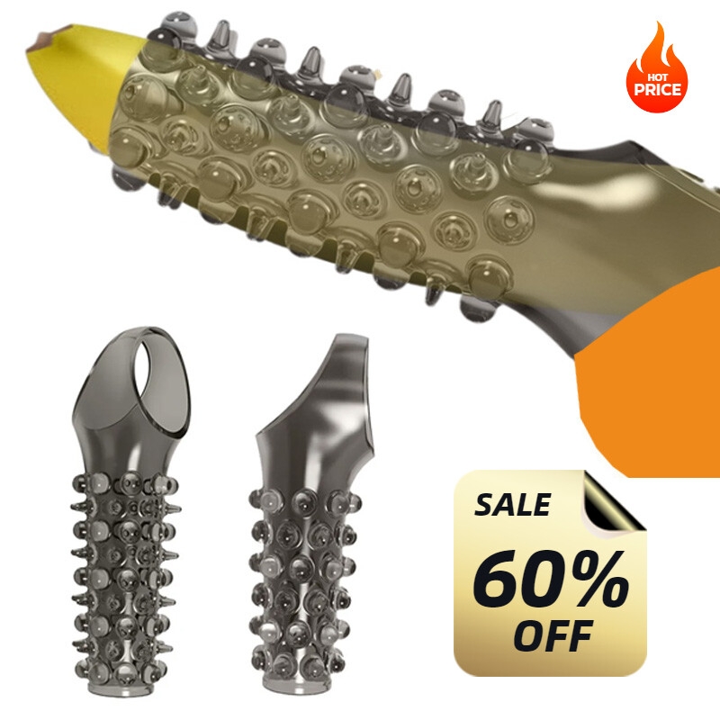 Anneau Pénien En Silicone Réutilisable Avec Manchon Pénien à Pointes Et Gode Pour Une érection Plus Forte Stimule Le Point G Facile à Nettoyer 18+-5