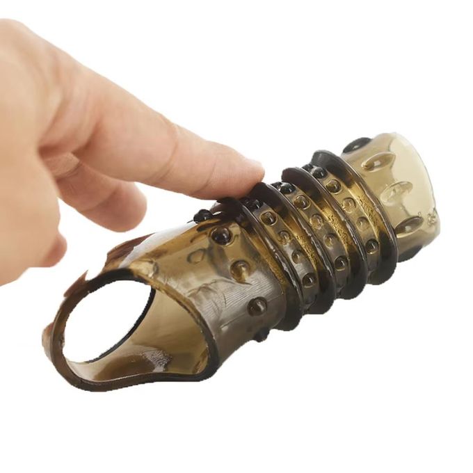 Anneau Pénien En Silicone Réutilisable Avec Manchon Pénien à Pointes Et Gode Pour Une érection Plus Forte Stimule Le Point G Facile à Nettoyer 18+-5