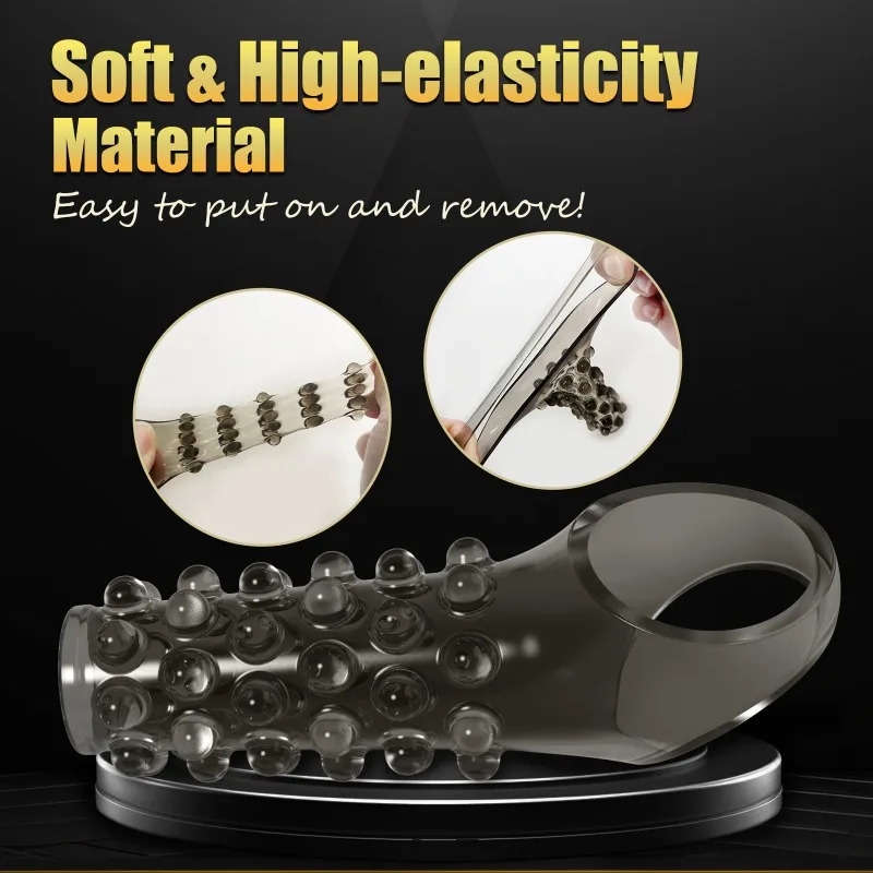 Anneau Pénien En Silicone Réutilisable Avec Manchon Pénien à Pointes Et Gode Pour Une érection Plus Forte Stimule Le Point G Facile à Nettoyer 18+-9