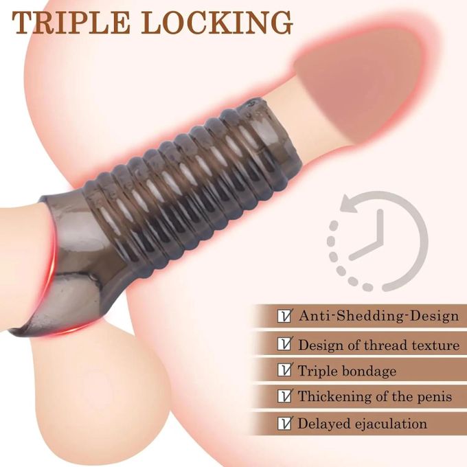 Anneaux péniens pour hommes, retardent l'éjaculation, favorisent une érection plus forte, sextoys pour pénis, vibromasseur, accessoires pour adultes, manchon d'extension fileté pour couples, 18 pouces-6