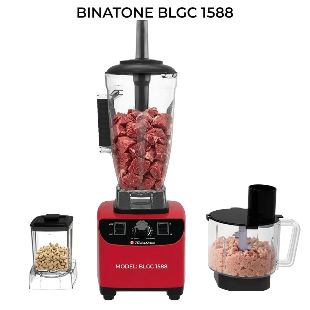 Blender Binatone BLGC-1588 - set 3 pièces blender, moulin et hachoir - Rouge (Copie)