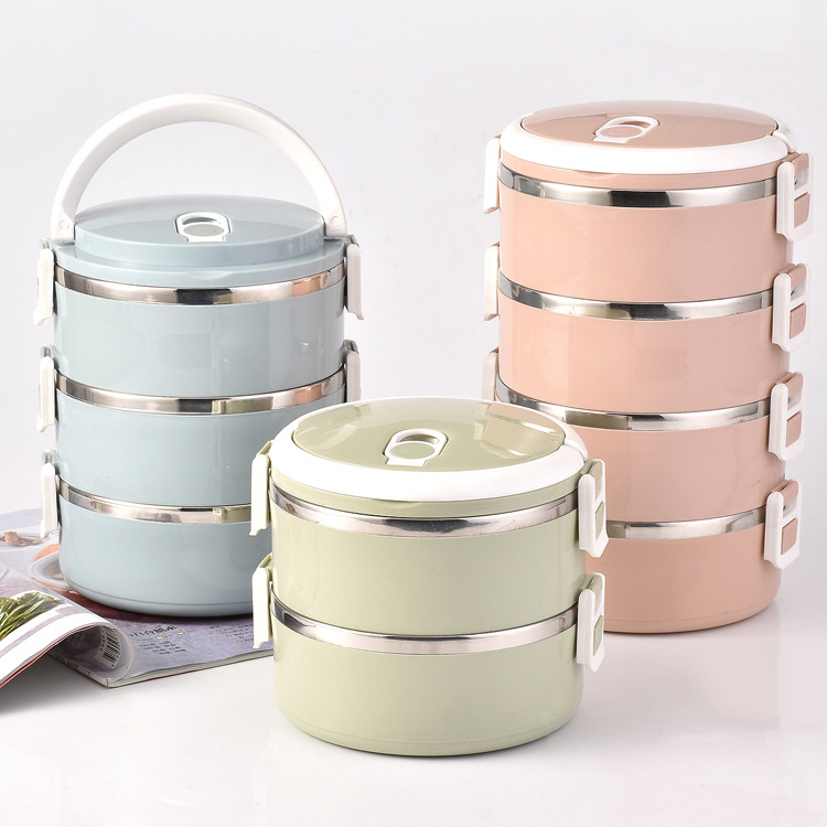 Boîte à lunch en acier inoxydable Contenant alimentaire empilable Quatre tailles au choix Boîte à lunch Tiffin pour cadeau
