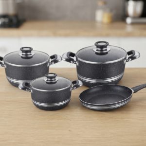 Casserole Pour Cuisine 3 Pièces Couverture Vitré + Poêle