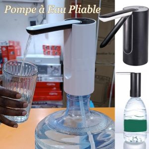 Distributeur d'eau pliable, rechargeable portable - 4 modes de débit  Blanc