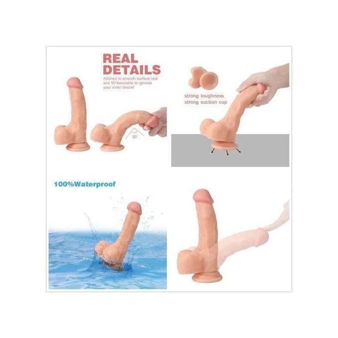 Énorme gode réaliste à ventouse – Jouet sexuel de 18,5 cm-7