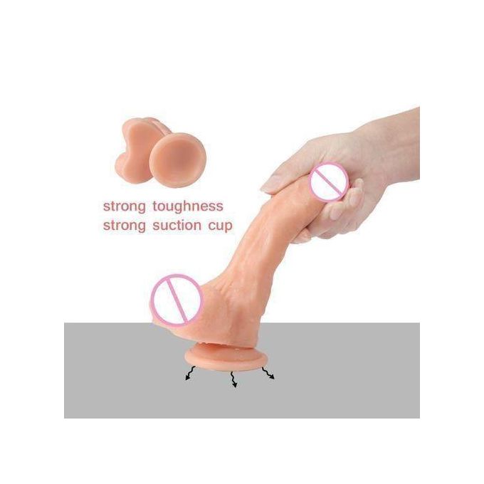 Énorme gode réaliste à ventouse – Jouet sexuel de 18,5 cm-8
