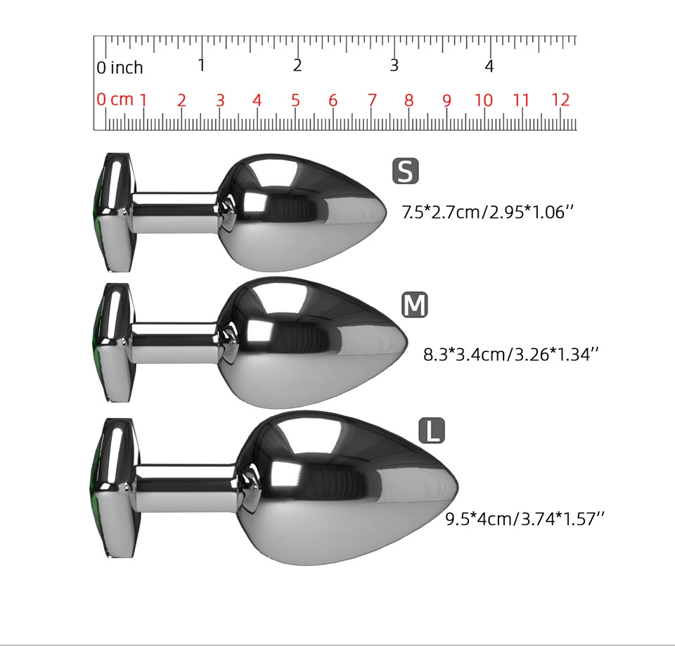 Ensemble de 3 pièces Bijoux Stimulateur Plug Anal en forme de cœur-10