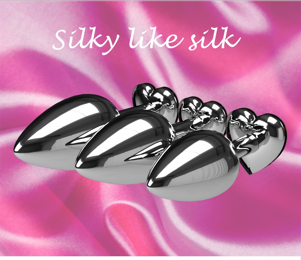 Ensemble de 3 pièces Bijoux Stimulateur Plug Anal en forme de cœur-12