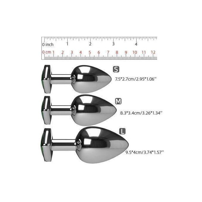 Ensemble de 3 pièces Bijoux Stimulateur Plug Anal en forme de cœur-2