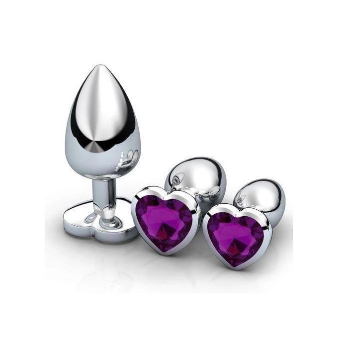 Ensemble de 3 pièces Bijoux Stimulateur Plug Anal en forme de cœur-6