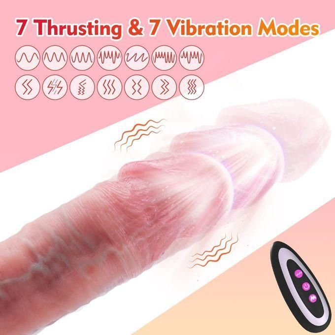 Gode réaliste télescopique, vibromasseur, jouet sexuel pour femme, télécommande-2
