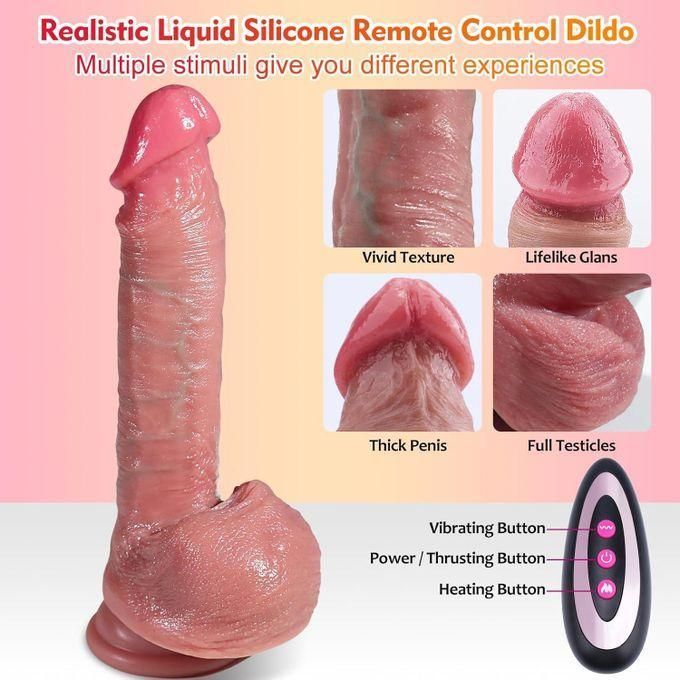 Gode réaliste télescopique, vibromasseur, jouet sexuel pour femme, télécommande-3
