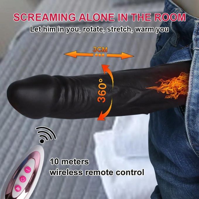 Gode réaliste télescopique, vibromasseur, jouet sexuel pour femme, télécommande-5