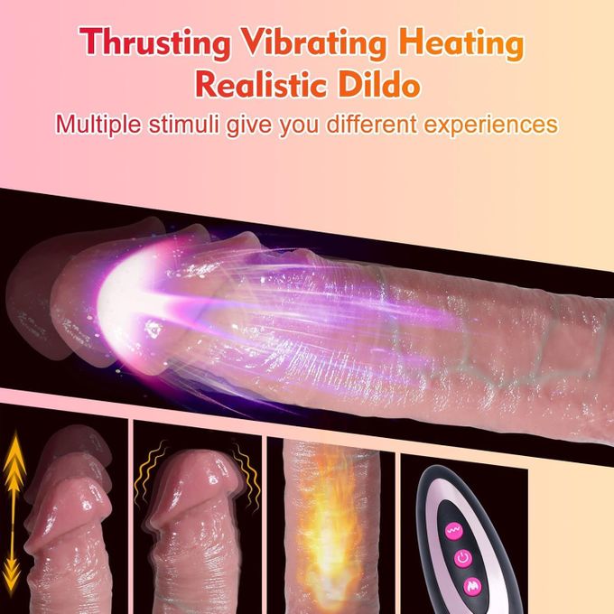 Gode réaliste télescopique, vibromasseur, jouet sexuel pour femme, télécommande-5
