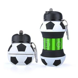 Gourde Enfant Rétractable Ballon de foot 500 ml - Blanc