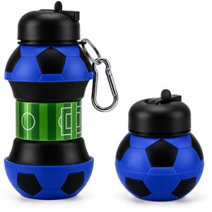 Gourde Enfant Rétractable Ballon de foot 500 ml - Bleu