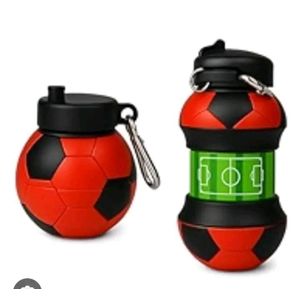 Gourde Enfant Rétractable Ballon de foot 500 ml - Rouge
