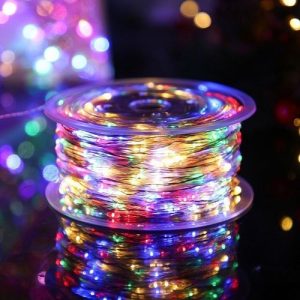 Guirlande lumineuse LED intelligente RGB multicolore 100M , pour décoration DIY et sapin de Noël
