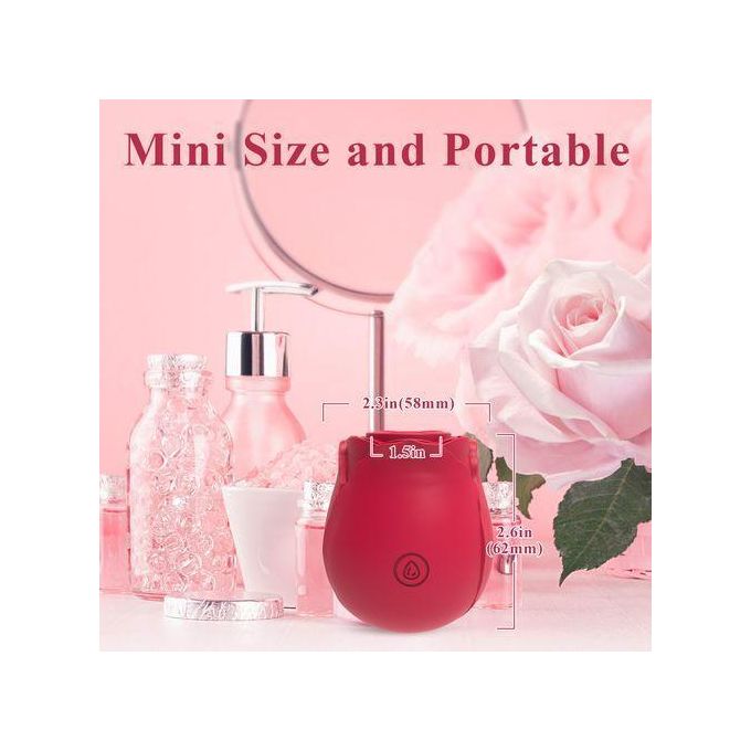 Hifinit Rechargeable à 10 Modes Vibromasseur En Forme De Rose Pour Femme, Jouet Sexuel Pour Stimulation Du Clitoris Et Succion Des Mamelons, Appareil Intime Puissant Pour Léchage Oral- Rouge-4