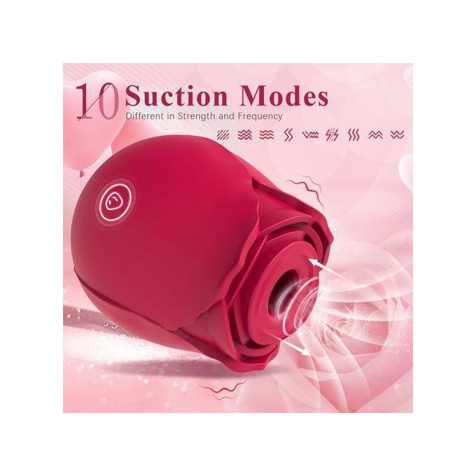 Hifinit Rechargeable à 10 Modes Vibromasseur En Forme De Rose Pour Femme, Jouet Sexuel Pour Stimulation Du Clitoris Et Succion Des Mamelons, Appareil Intime Puissant Pour Léchage Oral- Rouge-6