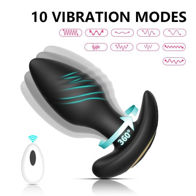 Homarom Plug anal sans fil à télécommande, jouet sexuel oscillant, rotatif à 360°, torsadé et vibrant, vibromasseur orgasmique-1