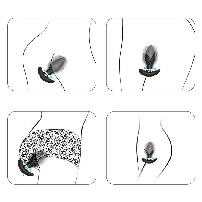 Homarom Plug anal sans fil à télécommande, jouet sexuel oscillant, rotatif à 360°, torsadé et vibrant, vibromasseur orgasmique-2