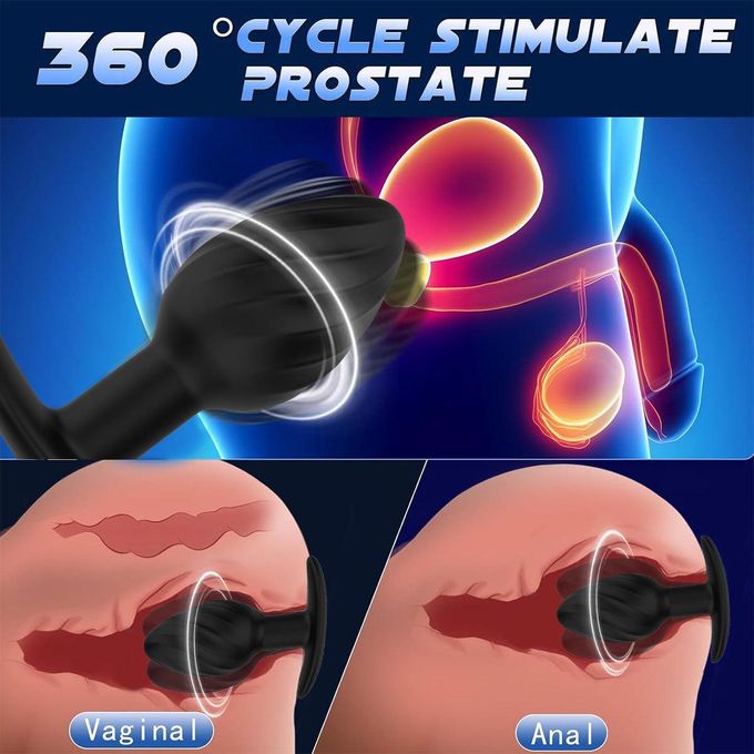 Homarom Plug anal sans fil à télécommande, jouet sexuel oscillant, rotatif à 360°, torsadé et vibrant, vibromasseur orgasmique-3