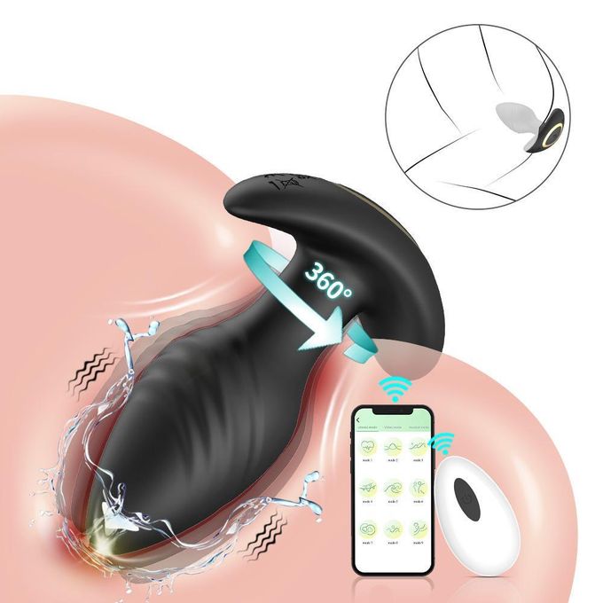 Homarom Plug anal sans fil à télécommande, jouet sexuel oscillant, rotatif à 360°, torsadé et vibrant, vibromasseur orgasmique-4