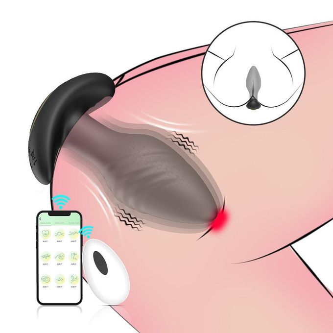 Homarom Plug anal sans fil à télécommande, jouet sexuel oscillant, rotatif à 360°, torsadé et vibrant, vibromasseur orgasmique-5