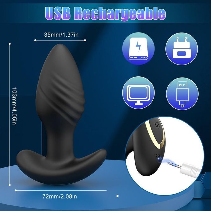 Homarom Plug anal sans fil à télécommande, jouet sexuel oscillant, rotatif à 360°, torsadé et vibrant, vibromasseur orgasmique-6