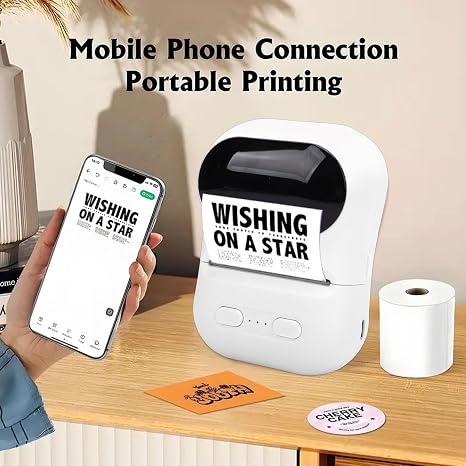 imprimante d'étiquettes codes-barres Bluetooth noir et blanc pour petites entreprises, étiquettes pour vêtements et bijoux