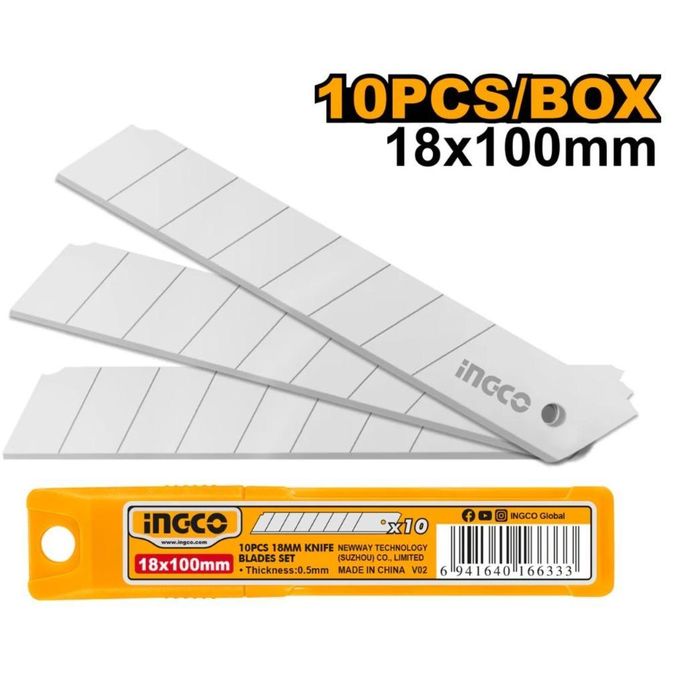 Ingco 10 PCS 18MM LAMES DE COUTEAU SET HKNSB112-1