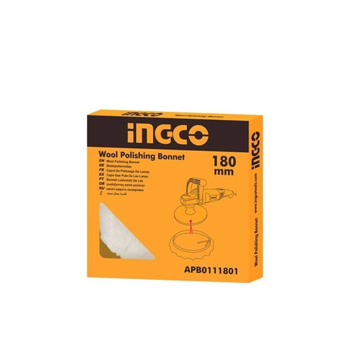 Ingco Bonnet De Polissage En Laine - 180Mm-1