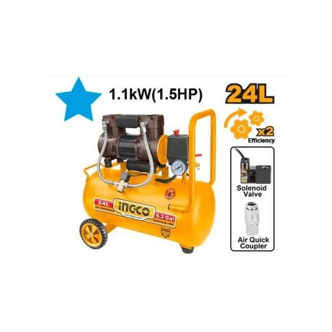 Ingco COMPRESSEUR A AIR 24L /1.1 KW(1,5HP) 220-240V~50Hz / ACS111242-1