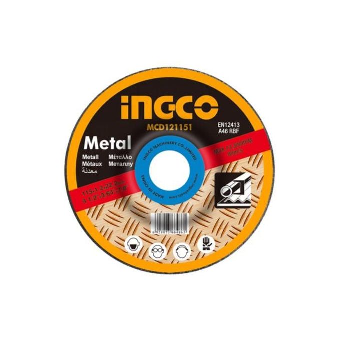 Ingco Disques à Meuler 115 X 6.0 X 22.2Mm Acier-1