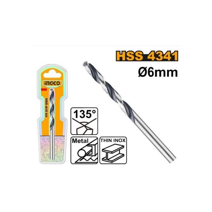Ingco FORET HELICOIDAL A METAUX HSS 6MM / DBT1200604-1