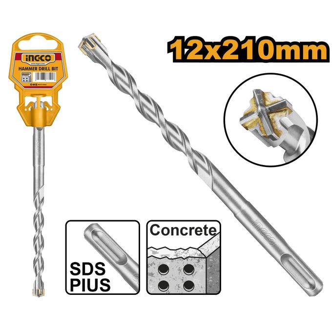 Ingco FORET POUR MARTEAU PERF SDS-PLUS 12 x 210mm (OLD) / DBH1211202C-1