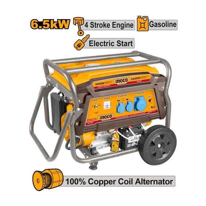 Ingco GROUPE ELECTROGENE ESSENCE 6,5KW - 7KVA - 9HP,  24  GE65006-1