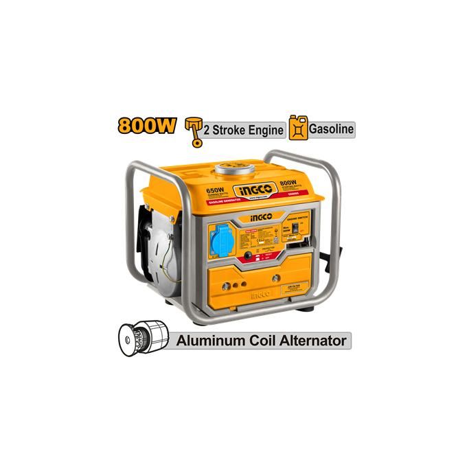 Ingco GROUPE ELECTROGENE ESSENCE 800W-0.8KW - 1KVA - 50HZ GE8005-1